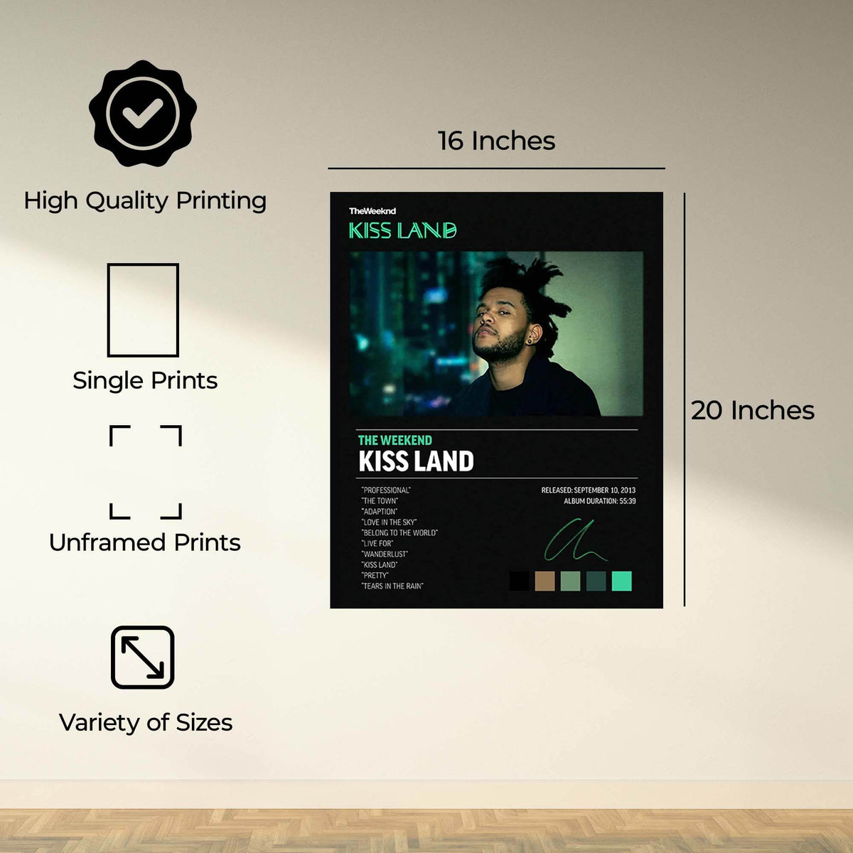 InkFlow Kiss Land Music Poster - Iconic Pop Art Print for Music Lovers, Inspirational Wall Decor for Home, Office, and Music Enthusiasts - 8x10 Unframed Canvas Wall Art - Infinity Beyond Crafts