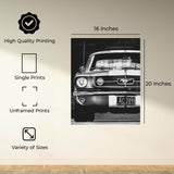 InkFlow Vintage Mustang Photography Poster - Classic Car Art Print for Automobile Enthusiasts, Retro Wall Decor for Home, Office, and Car Lovers - 8x10 Unframed Canvas Wall Art - Infinity Beyond Crafts
