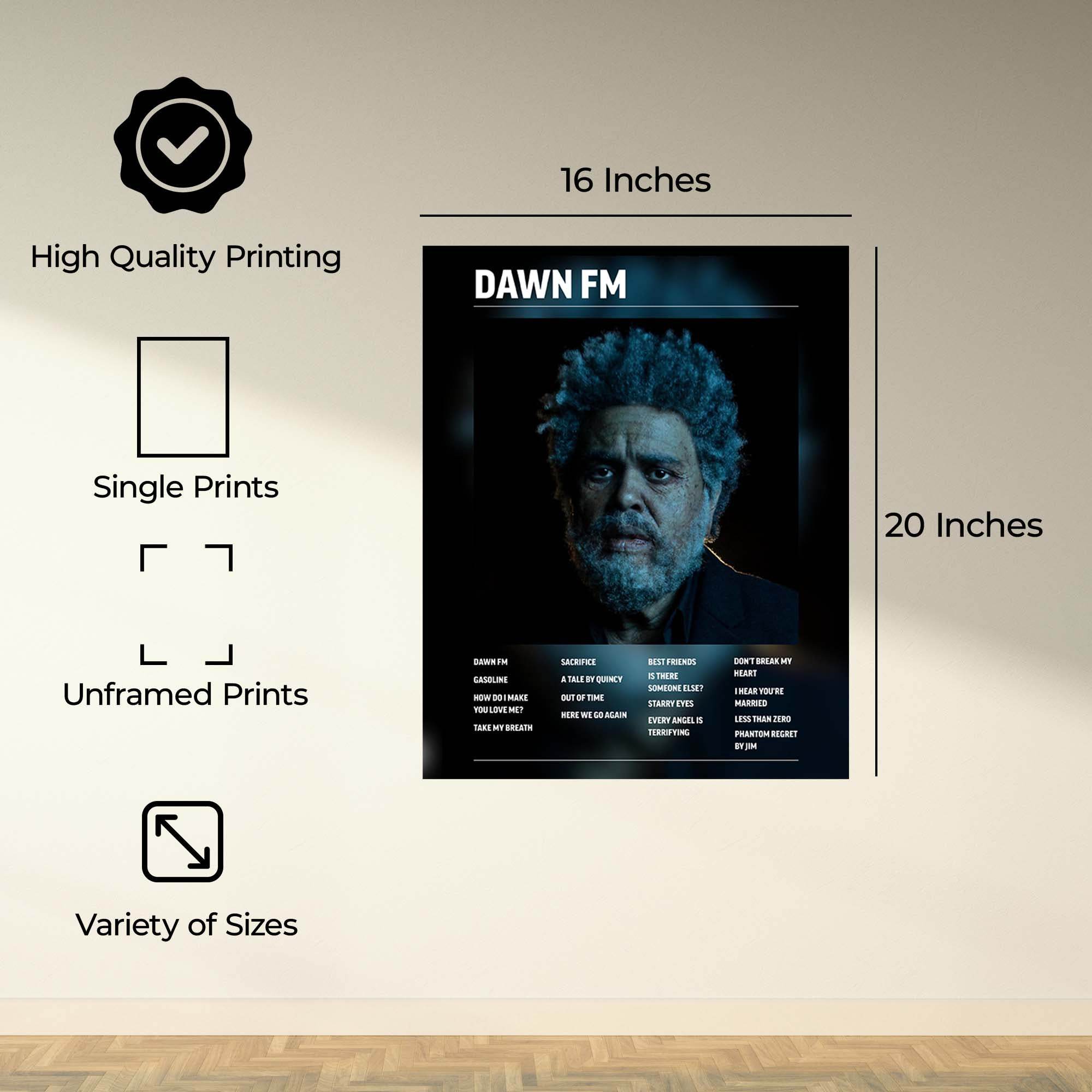 InkFlow Dawn FM Music Poster - Iconic Pop Art Print for Music Lovers, Inspirational Wall Decor for Home, Office, and Music Enthusiasts - 11x14 Unframed Canvas Wall Art - Infinity Beyond Crafts