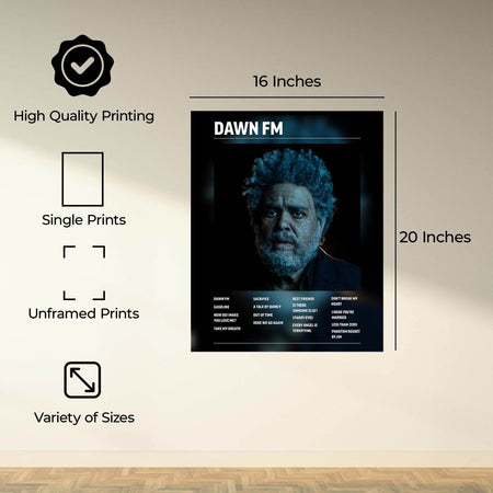 InkFlow Dawn FM Music Poster - Iconic Pop Art Print for Music Lovers, Inspirational Wall Decor for Home, Office, and Music Enthusiasts - 11x14 Unframed Canvas Wall Art - Infinity Beyond Crafts