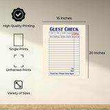 InkFlow Blank Guest Check Poster - Simple, Elegant Design for Customizable Wall Art, Perfect for Restaurants, Cafes, or Unique Home Décor and Personalized Statements - Unframed Wall Art - Infinity Beyond Crafts