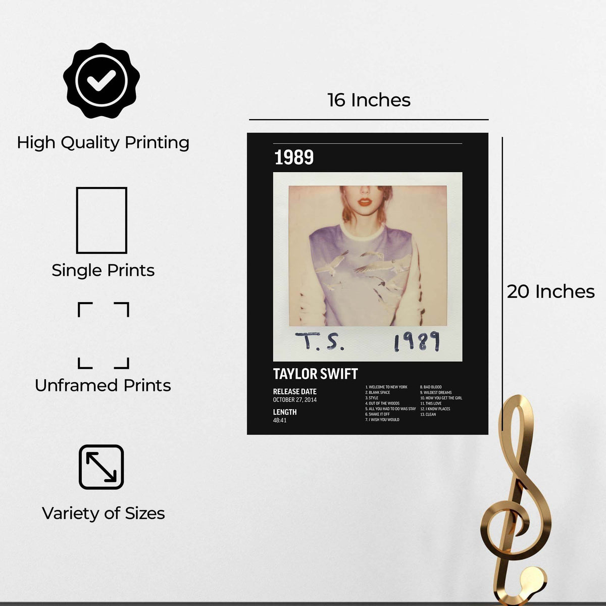 InkFlow 1989 Album Poster - Classic Music Art Print, Stylish Wall Decor for Home or Office, Vibrant & Elegant Artwork for Music Lovers - 8x10 Unframed Canvas Wall Art - Infinity Beyond Crafts