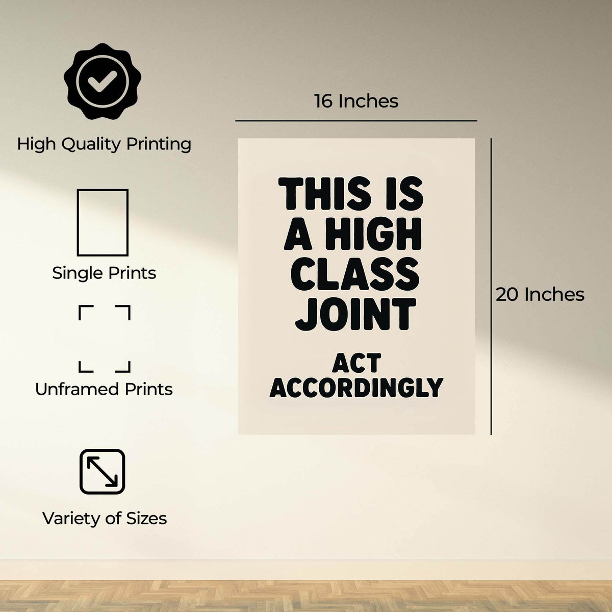 InkFlow This is High-Class Joint Poster - Unique Artwork with Bold Statement, Perfect for Home, Living Room, Bedroom, or Office Décor - 8x10 Unframed Wall Art - Infinity Beyond Crafts