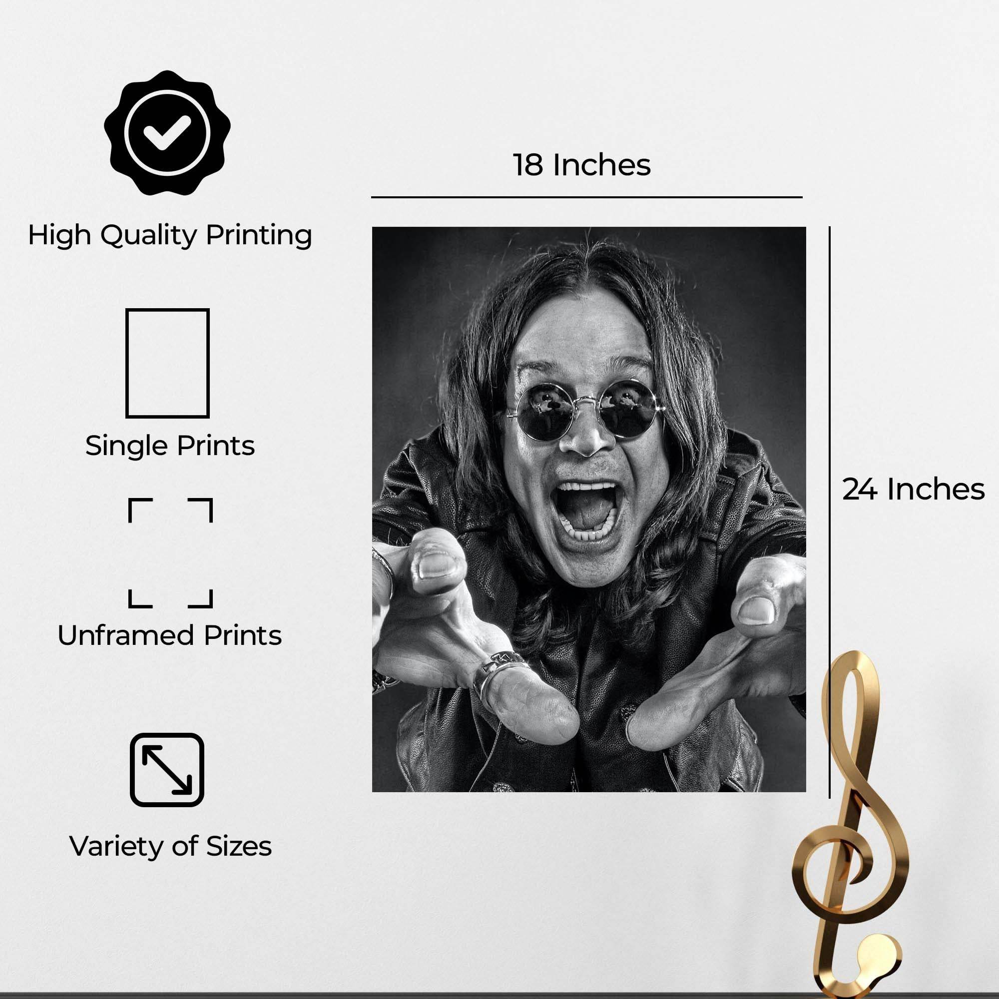 InkFlow Gritty Rock Music Poster - Classic Image Tribute to a Rock Legend, Famous People Art for Guitar Fans and Alternative Music Lovers - 8x10 Unframed Canvas Wall Art - Infinity Beyond Crafts