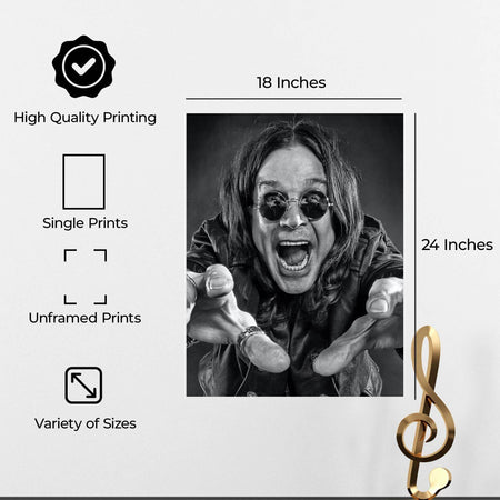 InkFlow Gritty Rock Music Poster - Classic Image Tribute to a Rock Legend, Famous People Art for Guitar Fans and Alternative Music Lovers - 8x10 Unframed Canvas Wall Art - Infinity Beyond Crafts