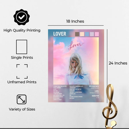 InkFlow Lover Album Poster - Vibrant Music Art Print, Stylish Wall Decor for Home or Office, Perfect Gift for Fans of Pop Music, Elegant Artwork for Music Lovers - 11x14 Unframed Canvas Wall Art - Infinity Beyond Crafts