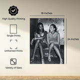 InkFlow Fashion Icon Poster - Elegant Black and White Photography of Supermodels for Home, Living Room, or Bedroom Décor - 8x10 Unframed Wall Art - Infinity Beyond Crafts