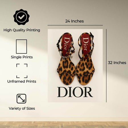 InkFlow Luxury Vintage Cheetah Heels Wall Art Poster - Elegant Fashion Artwork for Home, Living Room, or Bedroom Décor - 8x10 Unframed Wall Art - Infinity Beyond Crafts