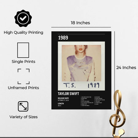 InkFlow 1989 Album Poster - Classic Music Art Print, Stylish Wall Decor for Home or Office, Vibrant & Elegant Artwork for Music Lovers - 8x10 Unframed Canvas Wall Art - Infinity Beyond Crafts