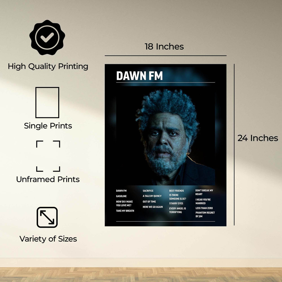 InkFlow Dawn FM Music Poster - Iconic Pop Art Print for Music Lovers, Inspirational Wall Decor for Home, Office, and Music Enthusiasts - 11x14 Unframed Canvas Wall Art - Infinity Beyond Crafts