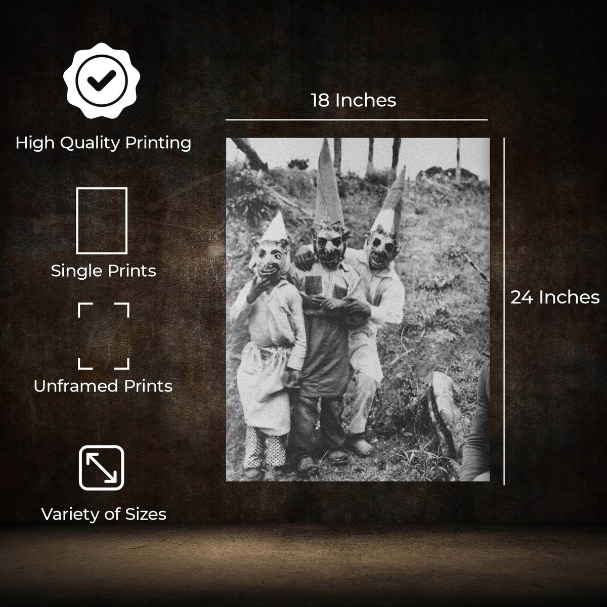 InkFlow Goth Creepy Family Photo Poster - Wiccan & Goth Art - Dark and Spooky Art Print for Bedroom, Living Room, or Office - Horror Wall Decor - 8x10 Unframed Canvas Wall Art - Infinity Beyond Crafts