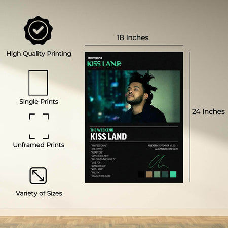 InkFlow Kiss Land Music Poster - Iconic Pop Art Print for Music Lovers, Inspirational Wall Decor for Home, Office, and Music Enthusiasts - 8x10 Unframed Canvas Wall Art - Infinity Beyond Crafts