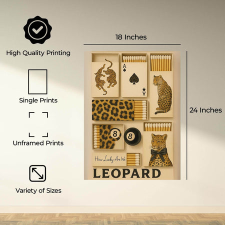 InkFlow Leopard Wall Art Poster - Stylish Leopard Prints Poster for Home Décor, Perfect for Living Room, Bedroom, or Wildlife Enthusiasts - 8x10 Unframed Wall Art - Infinity Beyond Crafts