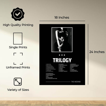 InkFlow Trilogy Music Poster - Iconic Pop Art Print for Music Lovers, Inspirational Wall Decor for Home, Office, and Music Enthusiasts - 8x10 Unframed Canvas Wall Art - Infinity Beyond Crafts