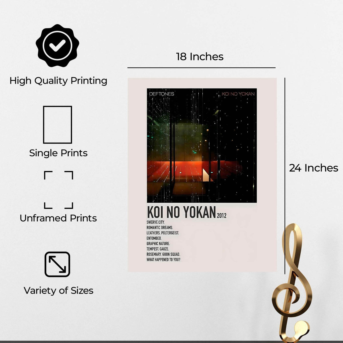 InkFlow Koi no Yokan Poster - Inspirational Wall Art Print for Home, Office, Bedroom, or Living Room Décor - Beautiful Japanese Phrase Typography Artwork - 11x14 Unframed Canvas Wall Art - Infinity Beyond Crafts