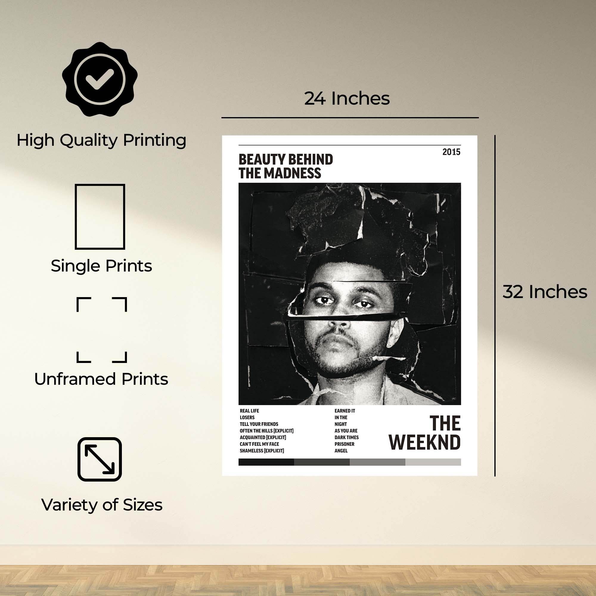 InkFlow Beauty Behind the Madness Music Poster - Iconic Pop Art Print for Music Lovers, Inspirational Wall Decor for Home, Office, and Music Enthusiasts - 8x10 Unframed Canvas Wall Art - Infinity Beyond Crafts