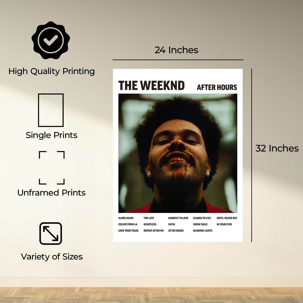 InkFlow After Hours Music Poster - Iconic Pop Art Print for Music Lovers, Inspirational Wall Decor for Home, Office, and Music Enthusiasts - 8x10 Unframed Canvas Wall Art - Infinity Beyond Crafts