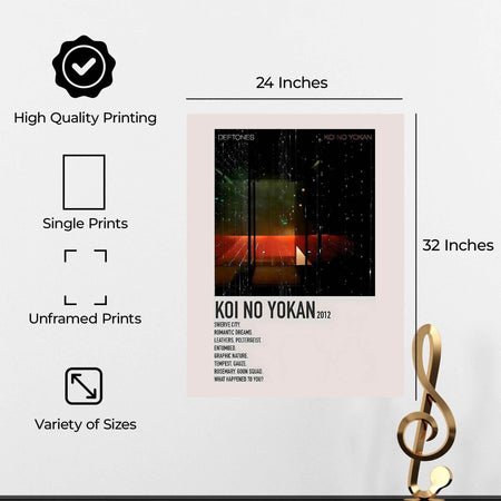 InkFlow Koi no Yokan Poster - Inspirational Wall Art Print for Home, Office, Bedroom, or Living Room Décor - Beautiful Japanese Phrase Typography Artwork - 8x10 Unframed Canvas Wall Art - Infinity Beyond Crafts