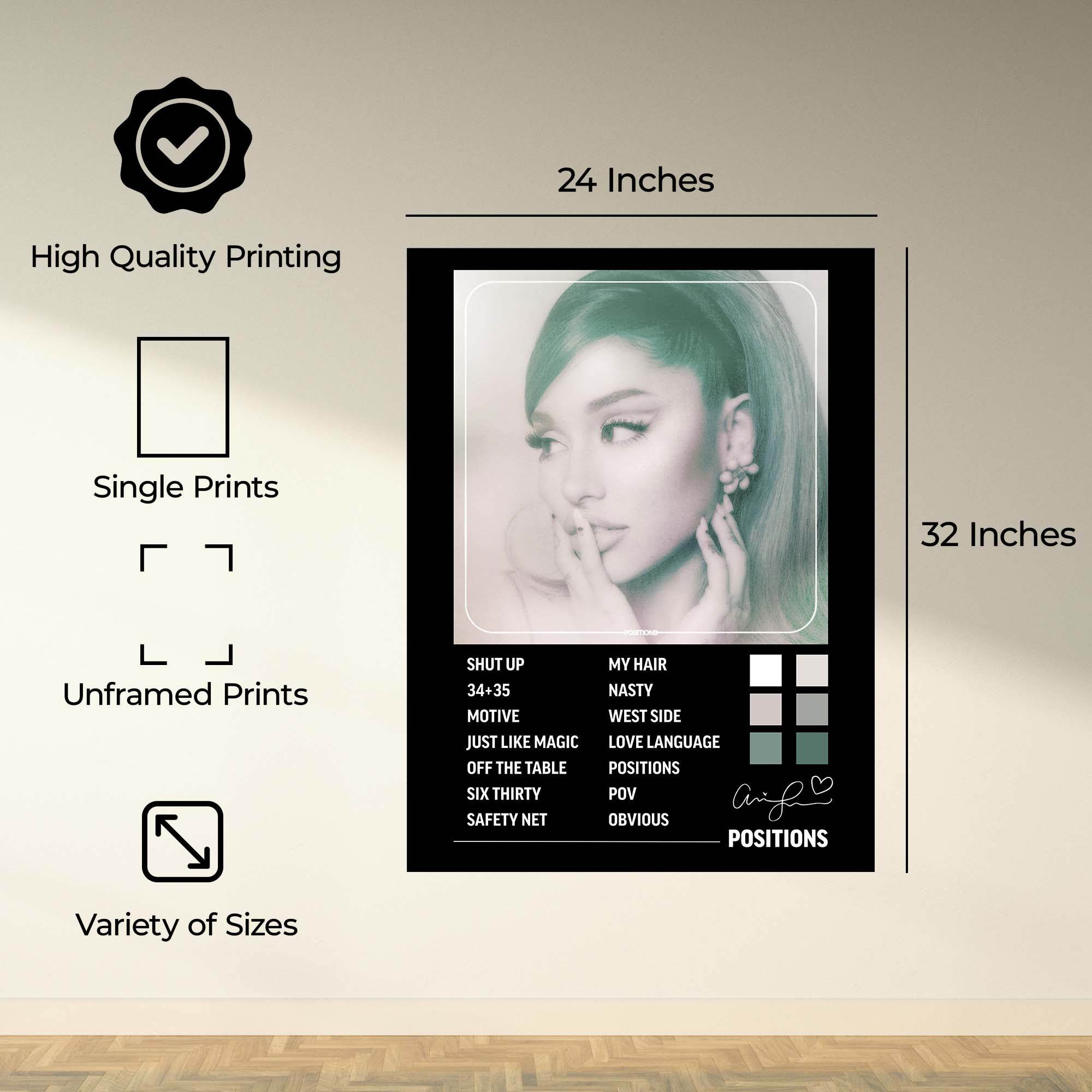 InkFlow Music Art Poster - Positions Album Inspired Print for Music Lovers, Wall Décor for Home, Studio, or Office, Inspirational Artwork for Modern Spaces - 8x10 Unframed Canvas Wall Art - Infinity Beyond Crafts