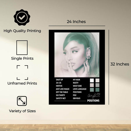 InkFlow Music Art Poster - Positions Album Inspired Print for Music Lovers, Wall Décor for Home, Studio, or Office, Inspirational Artwork for Modern Spaces - 8x10 Unframed Canvas Wall Art - Infinity Beyond Crafts