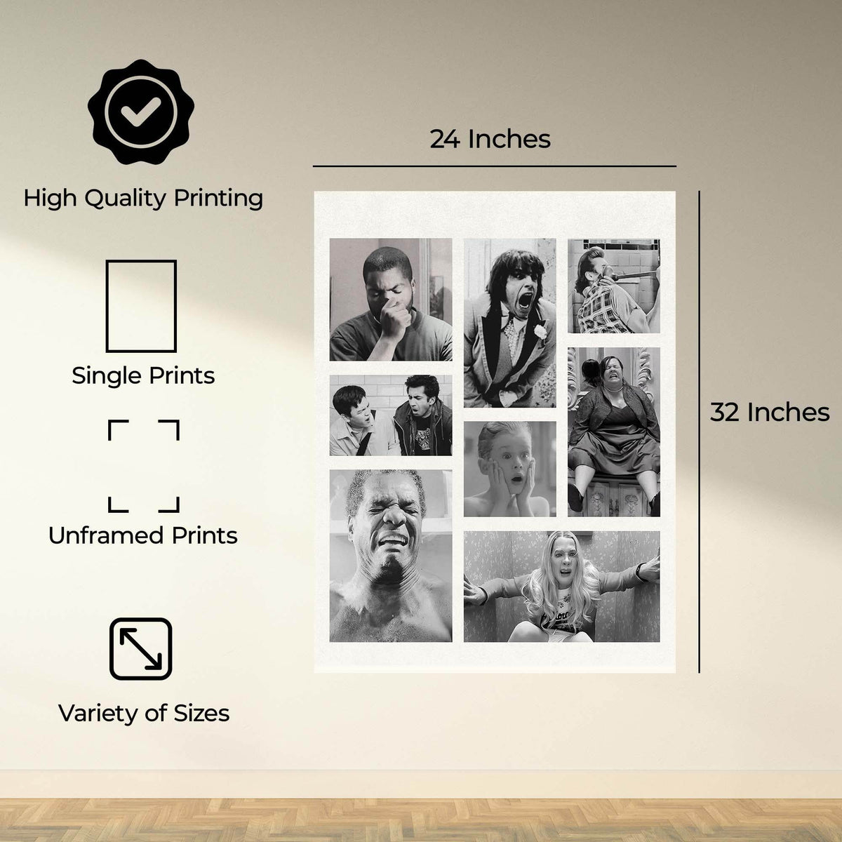 InkFlow Funny Bathroom Decor - Humorous Wall Art for Restroom, Quirky and Playful Bathroom Prints, Unique and Fun Wall Art for Home or Office - 8x10 Unframed Wall Art - Infinity Beyond Crafts