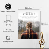 InkFlow Evermore Album Poster - Beautiful Indie Folk Music Artwork - Perfect Wall Decor for Bedroom, Living Room, or Office - Music & Musicians Art - 8x10 Unframed Canvas Wall Art - Infinity Beyond Crafts