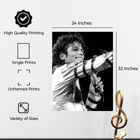 InkFlow Michael Jackson Poster - Timeless Pop Music Icon Wall Art for Home, Office, Bedroom, or Living Room Décor - Bold and Inspiring Statement Artwork Print - 11x14 Unframed Canvas Wall Art - Infinity Beyond Crafts