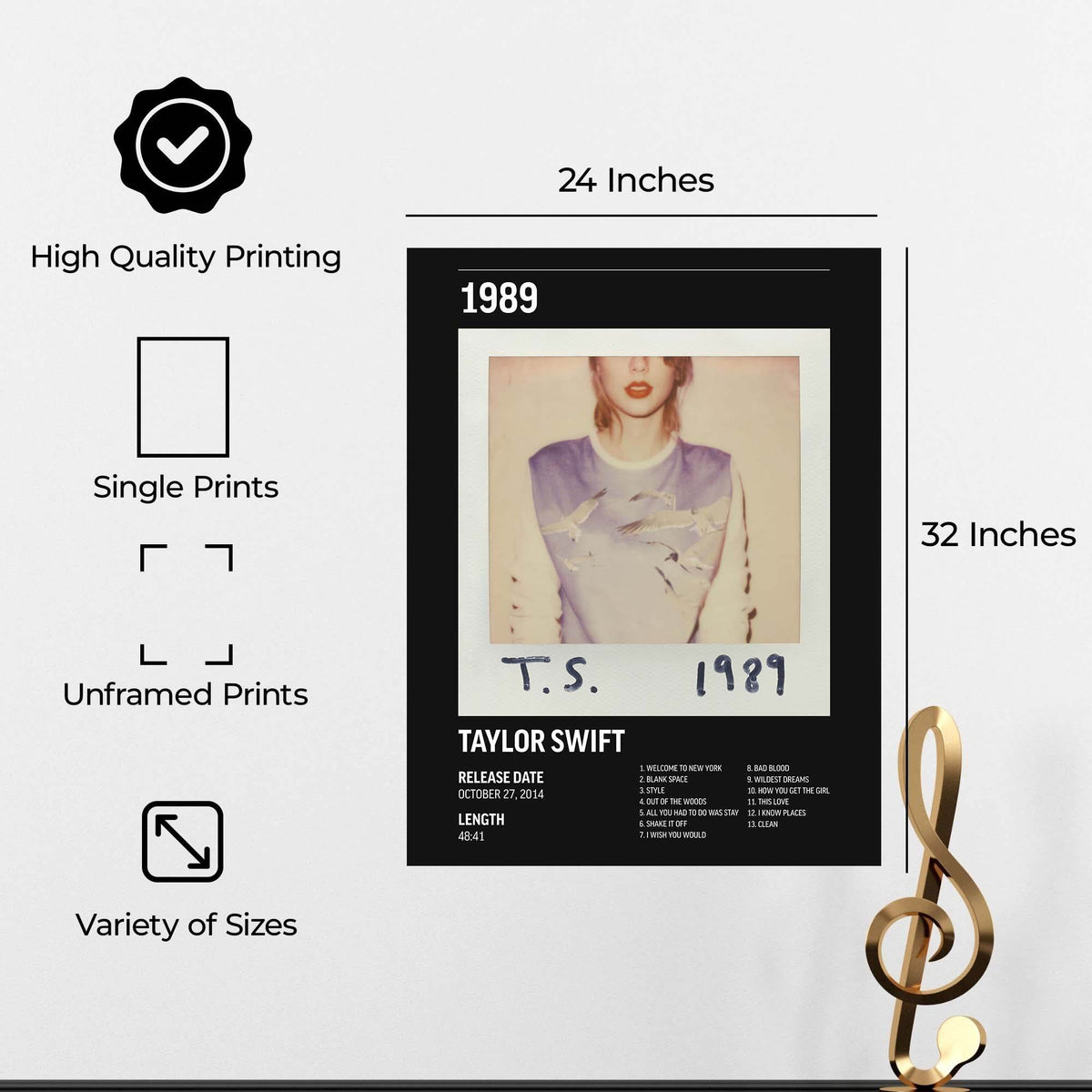 InkFlow 1989 Album Poster - Classic Music Art Print, Stylish Wall Decor for Home or Office, Vibrant & Elegant Artwork for Music Lovers - 8x10 Unframed Canvas Wall Art - Infinity Beyond Crafts