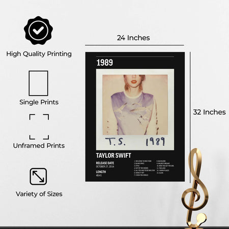 InkFlow 1989 Album Poster - Classic Music Art Print, Stylish Wall Decor for Home or Office, Vibrant & Elegant Artwork for Music Lovers - 8x10 Unframed Canvas Wall Art - Infinity Beyond Crafts