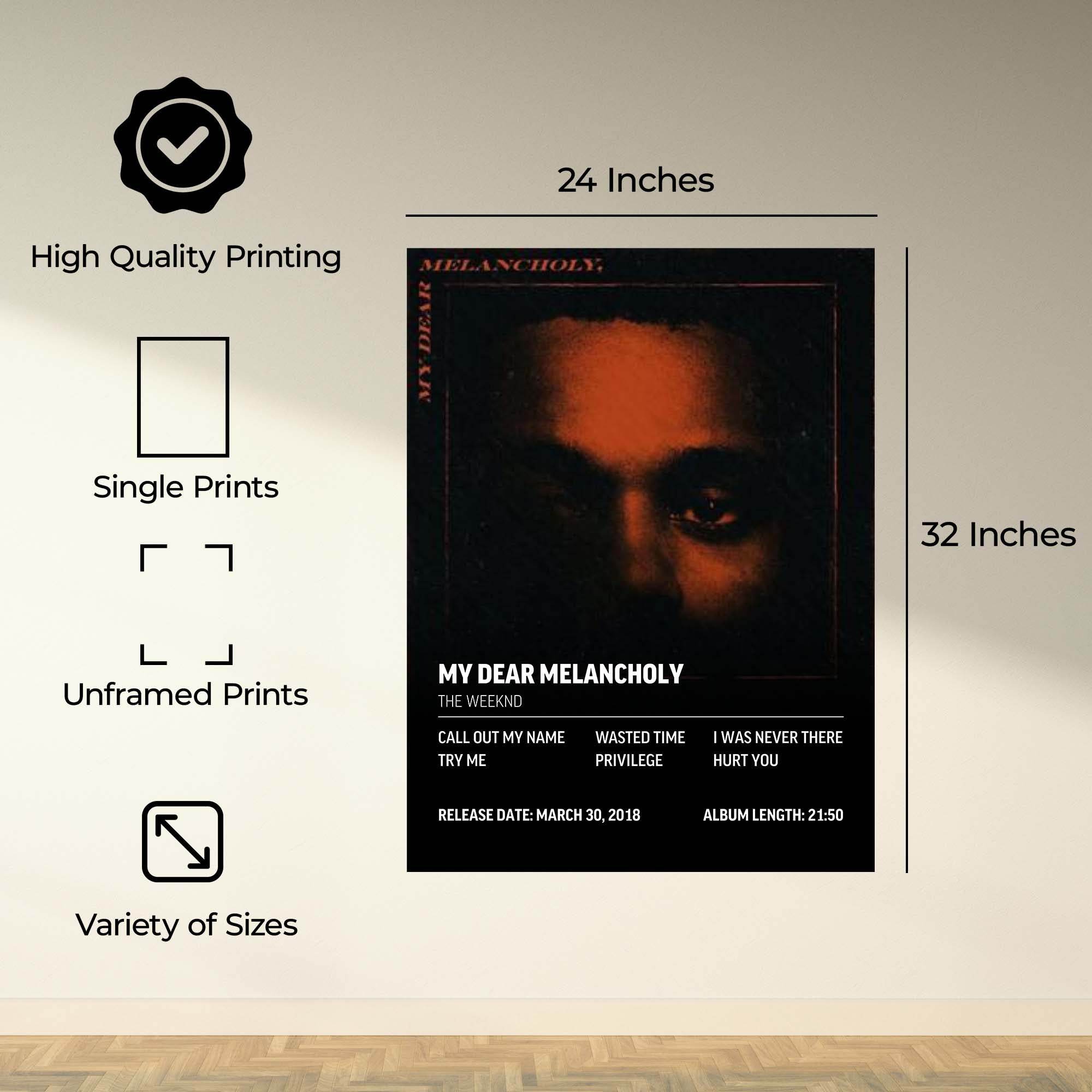 InkFlow My Dear Melancholy Music Poster - Iconic Pop Art Print for Music Lovers, Inspirational Wall Decor for Home, Office, and Music Enthusiasts - 8x10 Unframed Canvas Wall Art - Infinity Beyond Crafts