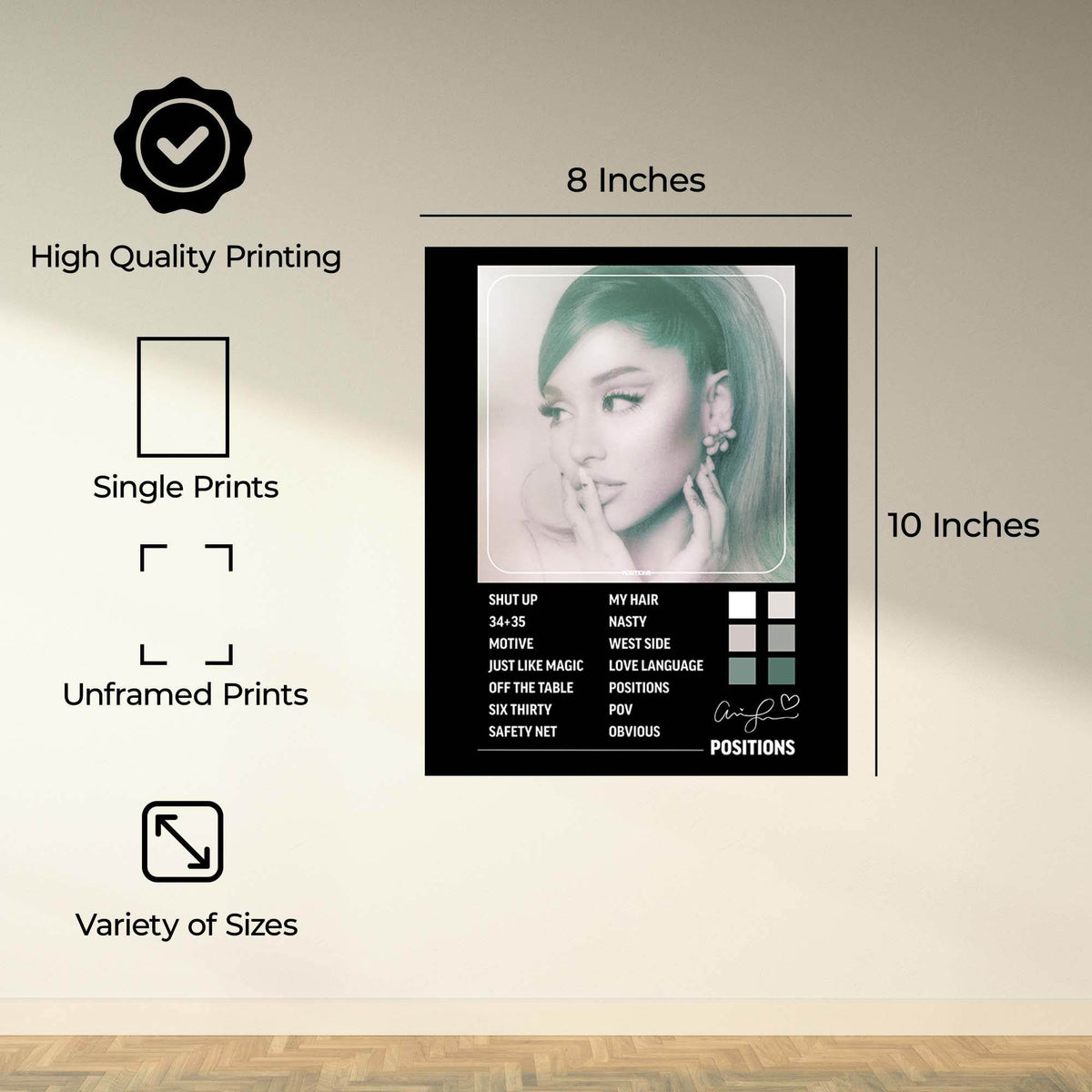 InkFlow Music Art Poster - Positions Album Inspired Print for Music Lovers, Wall Décor for Home, Studio, or Office, Inspirational Artwork for Modern Spaces - 8x10 Unframed Canvas Wall Art - Infinity Beyond Crafts