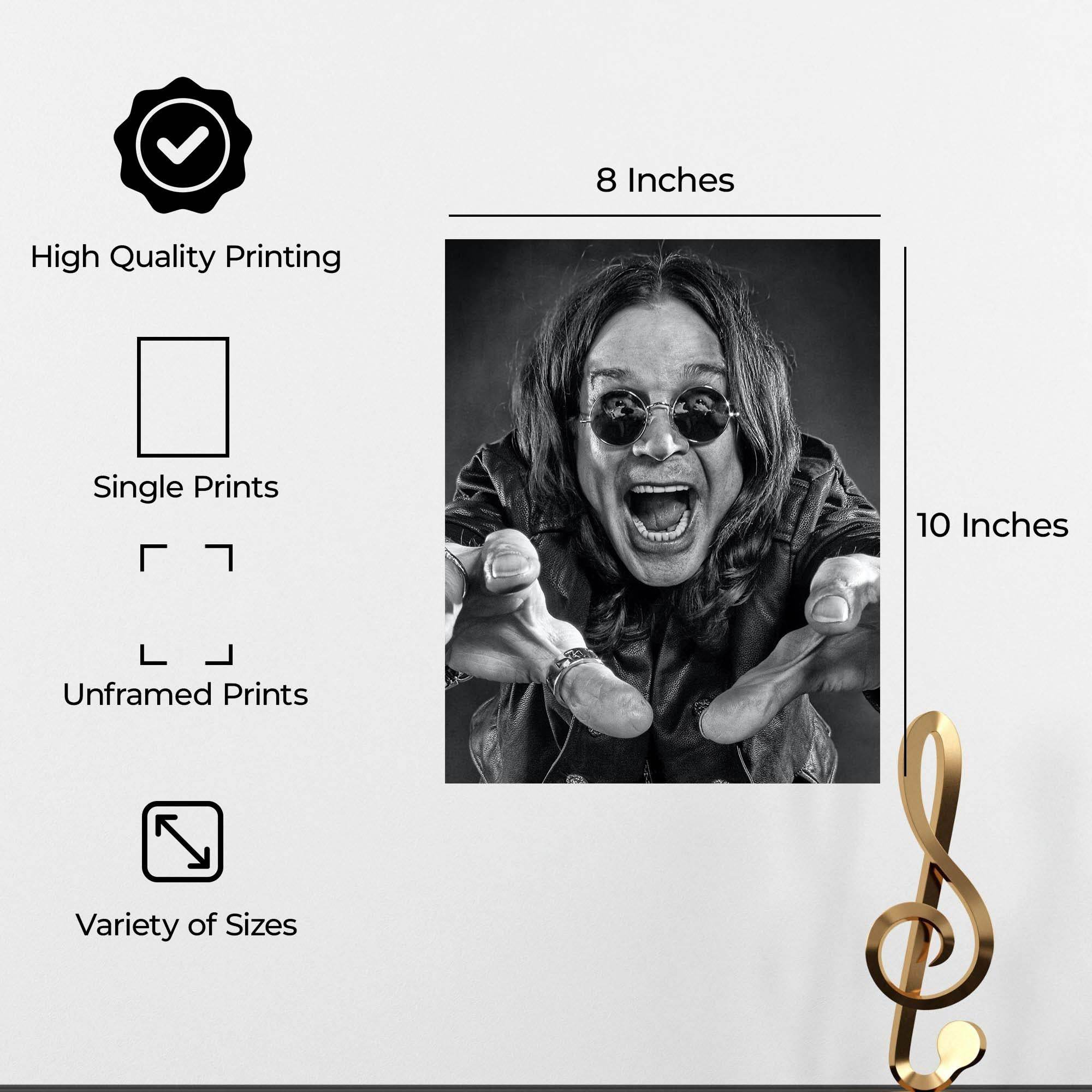 InkFlow Gritty Rock Music Poster - Classic Image Tribute to a Rock Legend, Famous People Art for Guitar Fans and Alternative Music Lovers - 8x10 Unframed Canvas Wall Art - Infinity Beyond Crafts