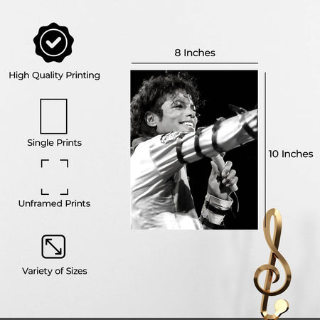InkFlow Michael Jackson Poster - Timeless Pop Music Icon Wall Art for Home, Office, Bedroom, or Living Room Décor - Bold and Inspiring Statement Artwork Print - 11x14 Unframed Canvas Wall Art - Infinity Beyond Crafts
