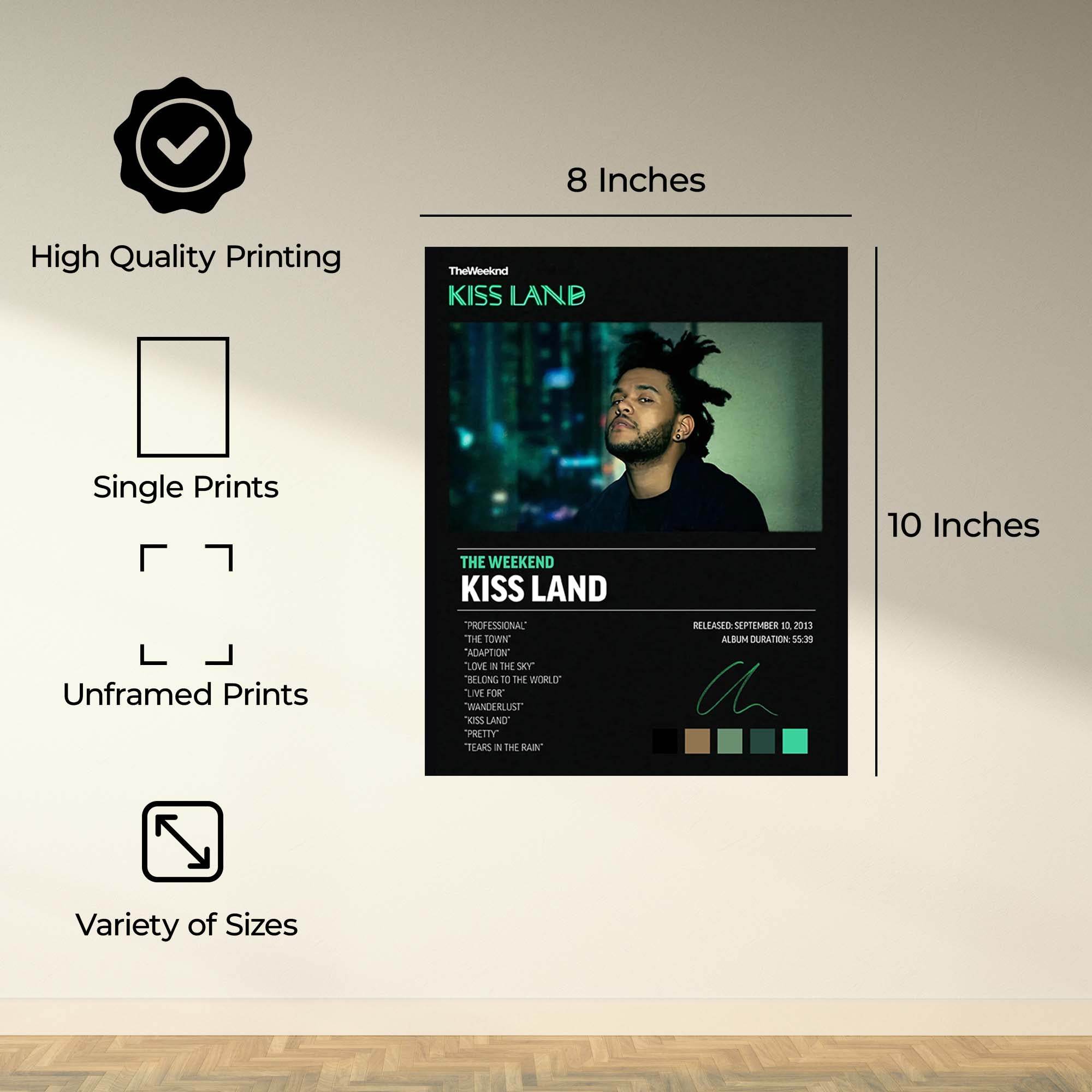 InkFlow Kiss Land Music Poster - Iconic Pop Art Print for Music Lovers, Inspirational Wall Decor for Home, Office, and Music Enthusiasts - 8x10 Unframed Canvas Wall Art - Infinity Beyond Crafts