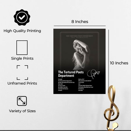 InkFlow The Poets Album Art Poster - Aesthetic Music Poster for Bedroom, Living Room, Office Decor - Modern Artwork for Music Lovers - 8x10 Unframed Canvas Wall Art - Infinity Beyond Crafts