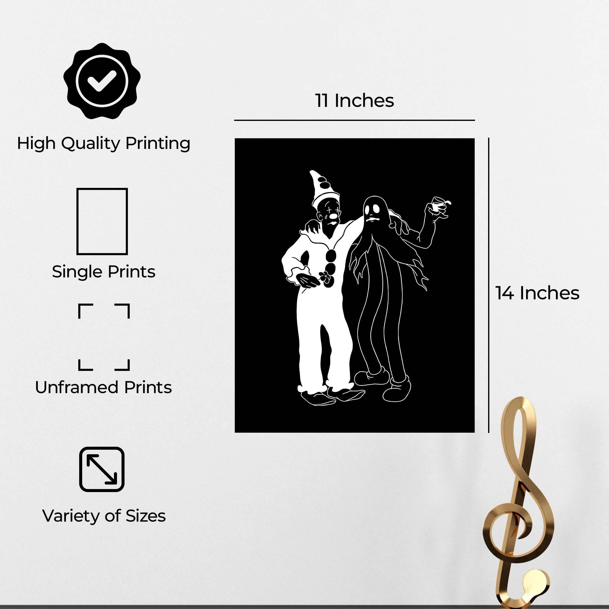 InkFlow YDark Gothic Cartoon Character Poster - Bold and Edgy Wall Art for Home, Office, Bedroom, or Living Room Décor - Wiccan & Goth Art Print - 8x10 Unframed Canvas Wall Art - Infinity Beyond Crafts