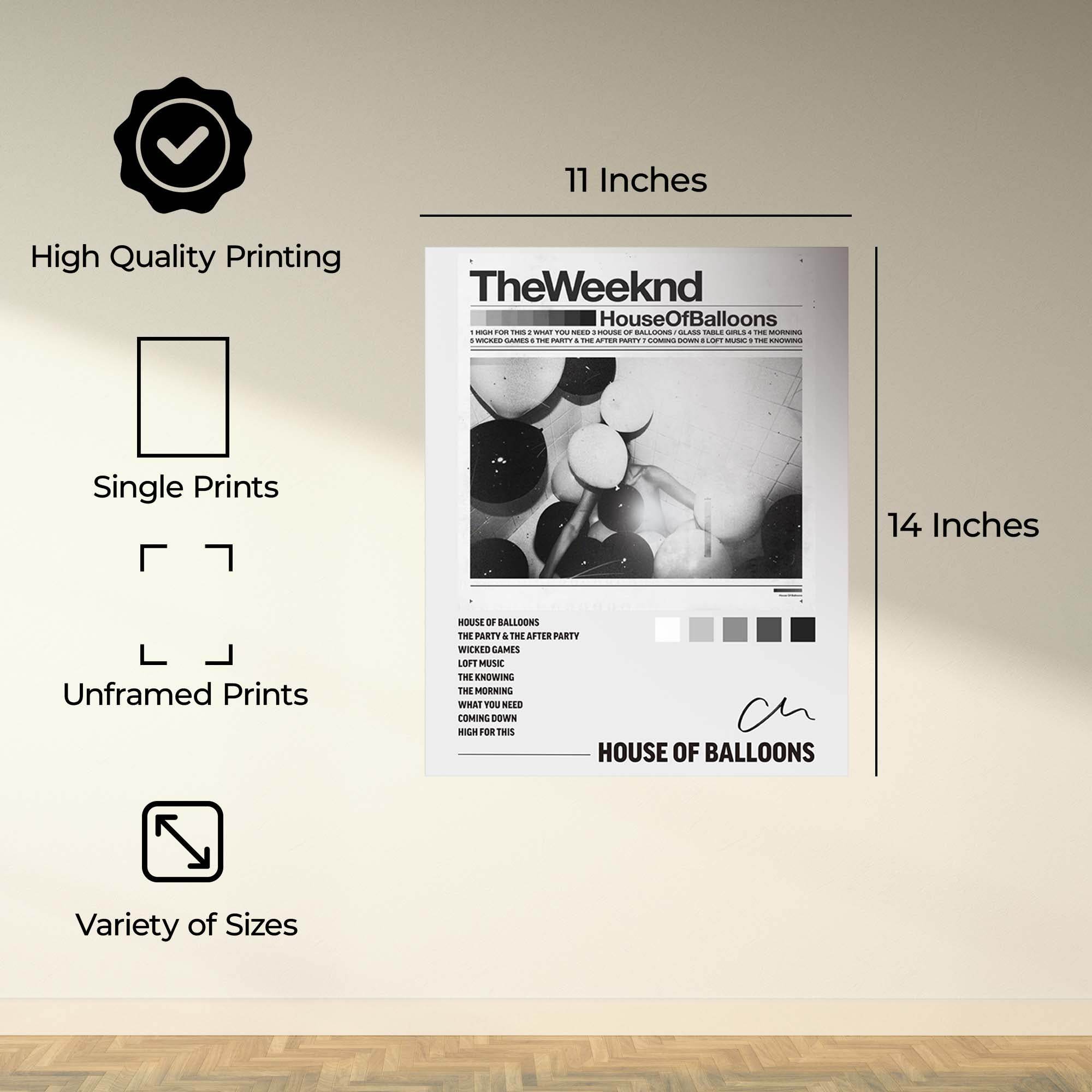 InkFlow House of Balloons Music Poster - Iconic Pop Art Print for Music Lovers, Inspirational Wall Decor for Home, Office, and Music Enthusiasts - Unframed Canvas Wall Art - Infinity Beyond Crafts