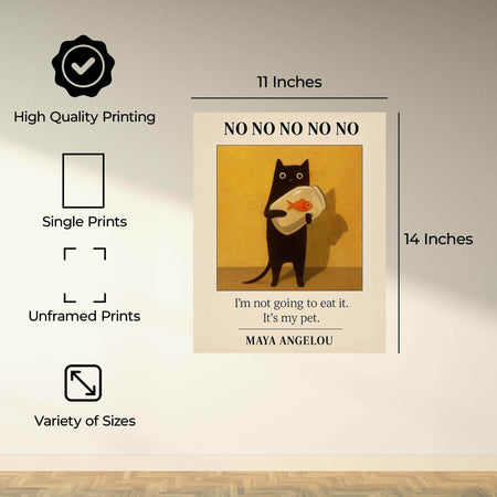 InkFlow Funny Black Cat Wall Art - Playful Animal Print Poster for Home Décor, Perfect for Living Rooms, Bedrooms, and Cat Lovers - 8x10 Unframed Wall Art - Infinity Beyond Crafts