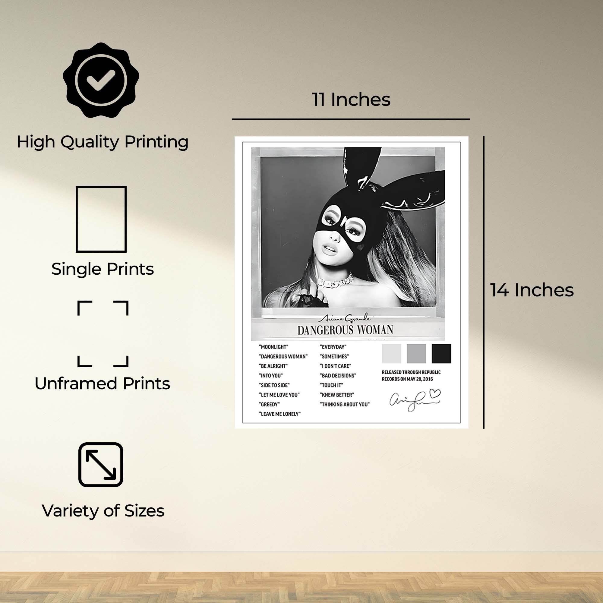 InkFlow Dangerous Woman Music Art Poster - Bold, Inspirational Print for Music Lovers, Home or Studio Wall Décor, Modern Artwork for Trendy Spaces - 8x10 Unframed Canvas Wall Art - Infinity Beyond Crafts