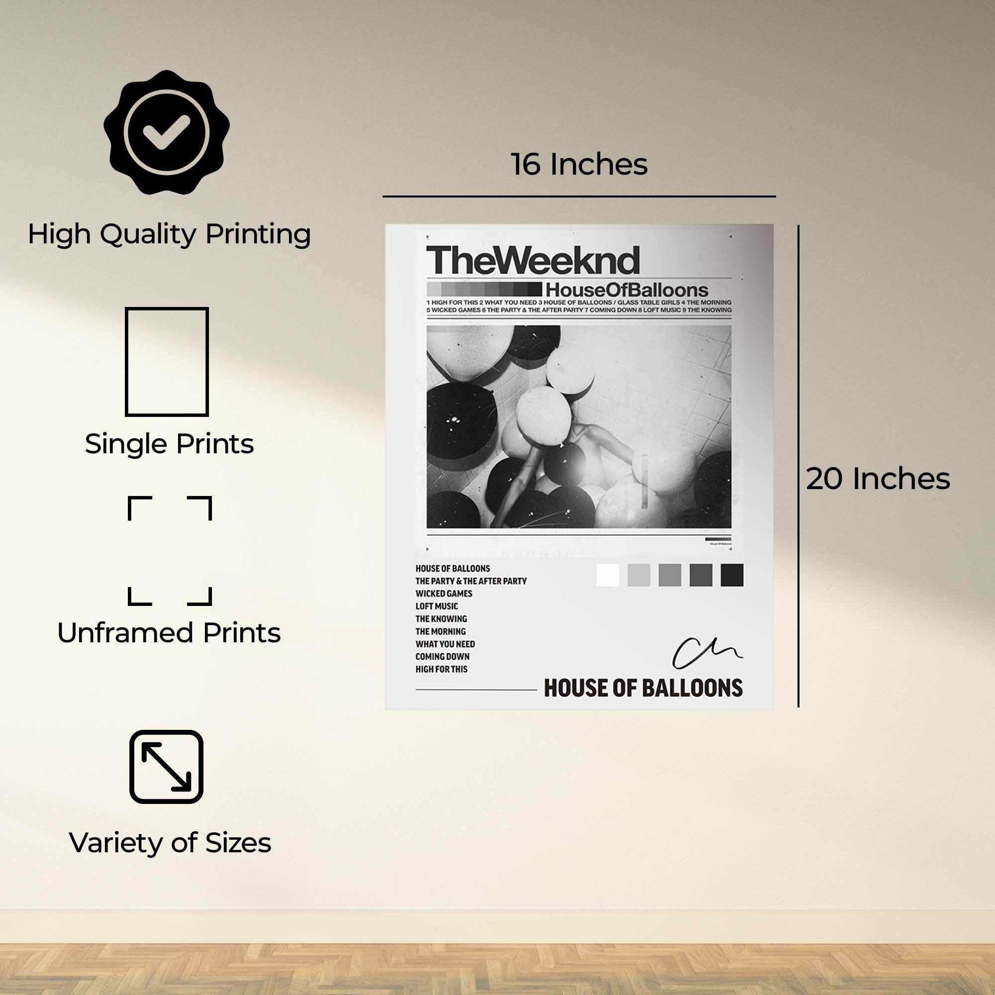 InkFlow House of Balloons Music Poster - Iconic Pop Art Print for Music Lovers, Inspirational Wall Decor for Home, Office, and Music Enthusiasts - Unframed Canvas Wall Art - Infinity Beyond Crafts