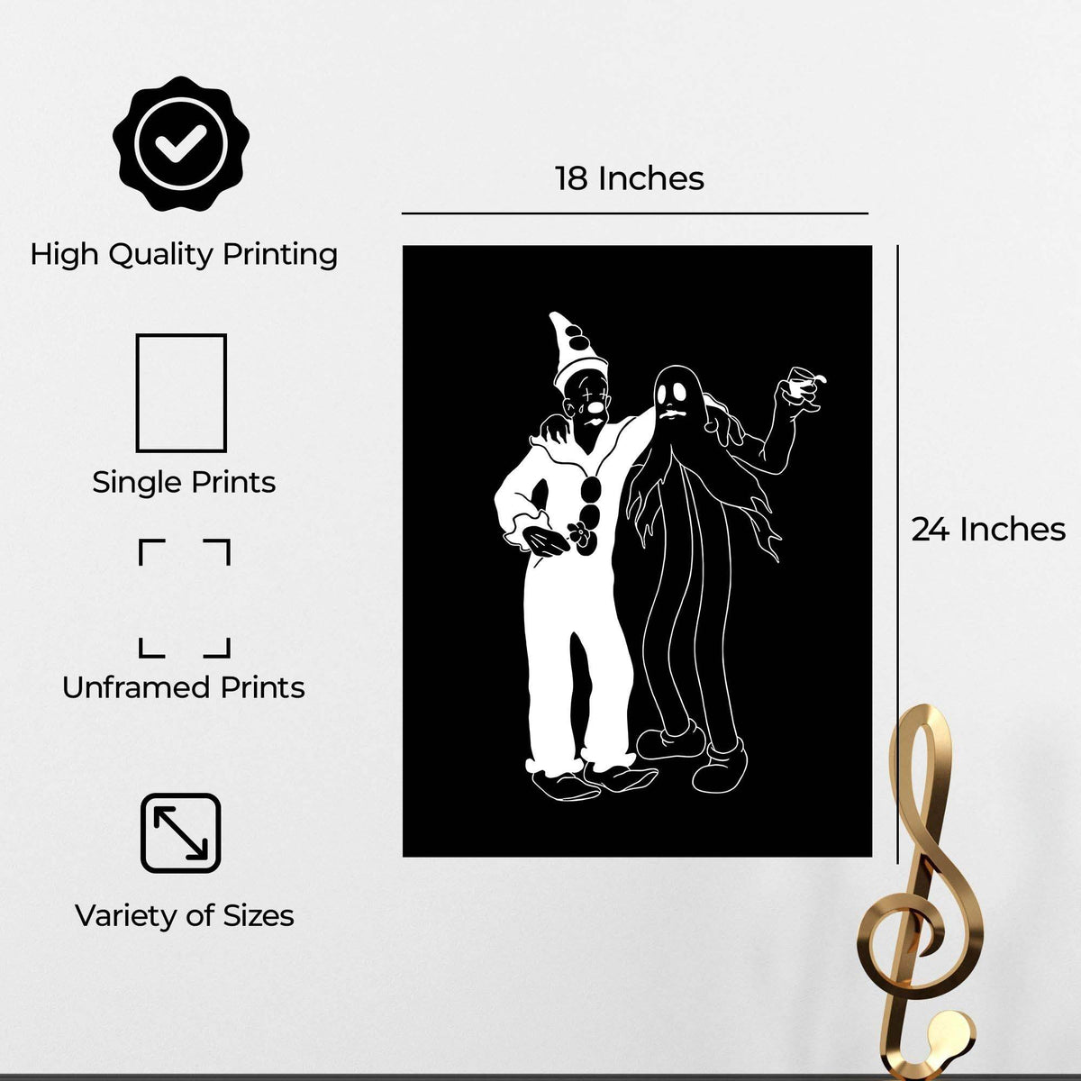 InkFlow YDark Gothic Cartoon Character Poster - Bold and Edgy Wall Art for Home, Office, Bedroom, or Living Room Décor - Wiccan & Goth Art Print - 8x10 Unframed Canvas Wall Art - Infinity Beyond Crafts