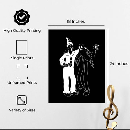 InkFlow YDark Gothic Cartoon Character Poster - Bold and Edgy Wall Art for Home, Office, Bedroom, or Living Room Décor - Wiccan & Goth Art Print - 8x10 Unframed Canvas Wall Art - Infinity Beyond Crafts