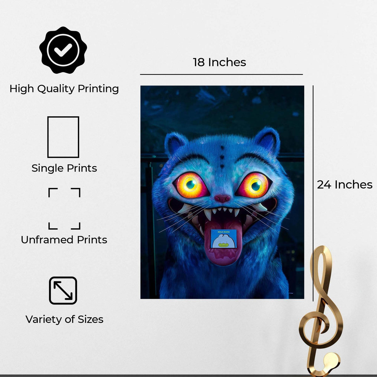 InkFlow Derpy poster - Humorous Wall Art Print Featuring Derpy Character Expression Ideal for Playful Room Decor Dorm Wall or Whimsical Office Art - 8x10 Unframed Canvas Wall Art - Infinity Beyond Crafts