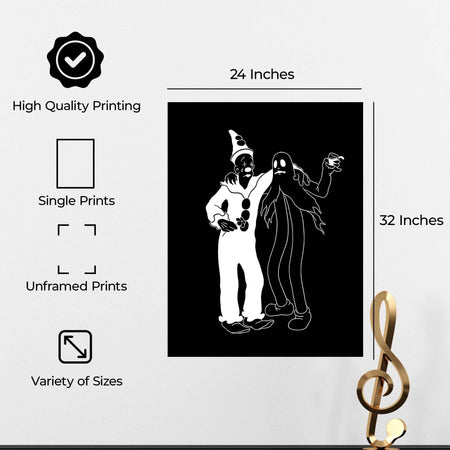 InkFlow YDark Gothic Cartoon Character Poster - Bold and Edgy Wall Art for Home, Office, Bedroom, or Living Room Décor - Wiccan & Goth Art Print - 8x10 Unframed Canvas Wall Art - Infinity Beyond Crafts