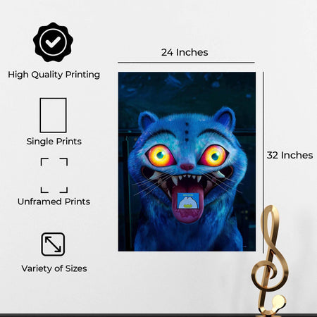 InkFlow Derpy poster - Humorous Wall Art Print Featuring Derpy Character Expression Ideal for Playful Room Decor Dorm Wall or Whimsical Office Art - 8x10 Unframed Canvas Wall Art - Infinity Beyond Crafts