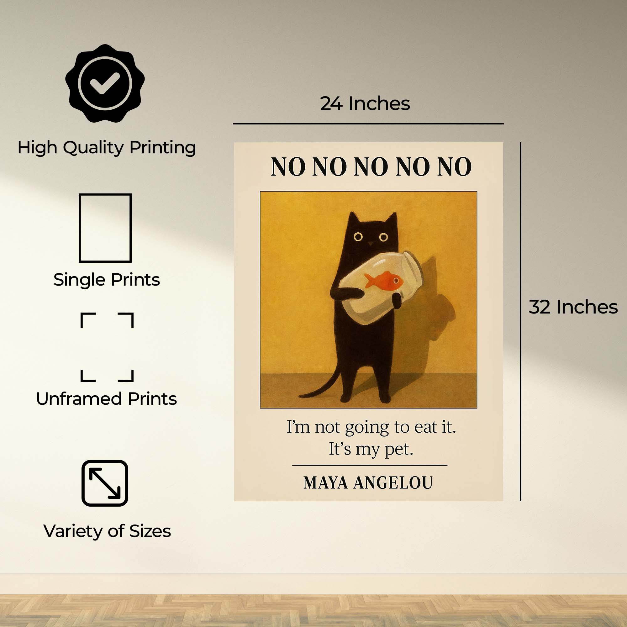 InkFlow Funny Black Cat Wall Art - Playful Animal Print Poster for Home Décor, Perfect for Living Rooms, Bedrooms, and Cat Lovers - 8x10 Unframed Wall Art - Infinity Beyond Crafts