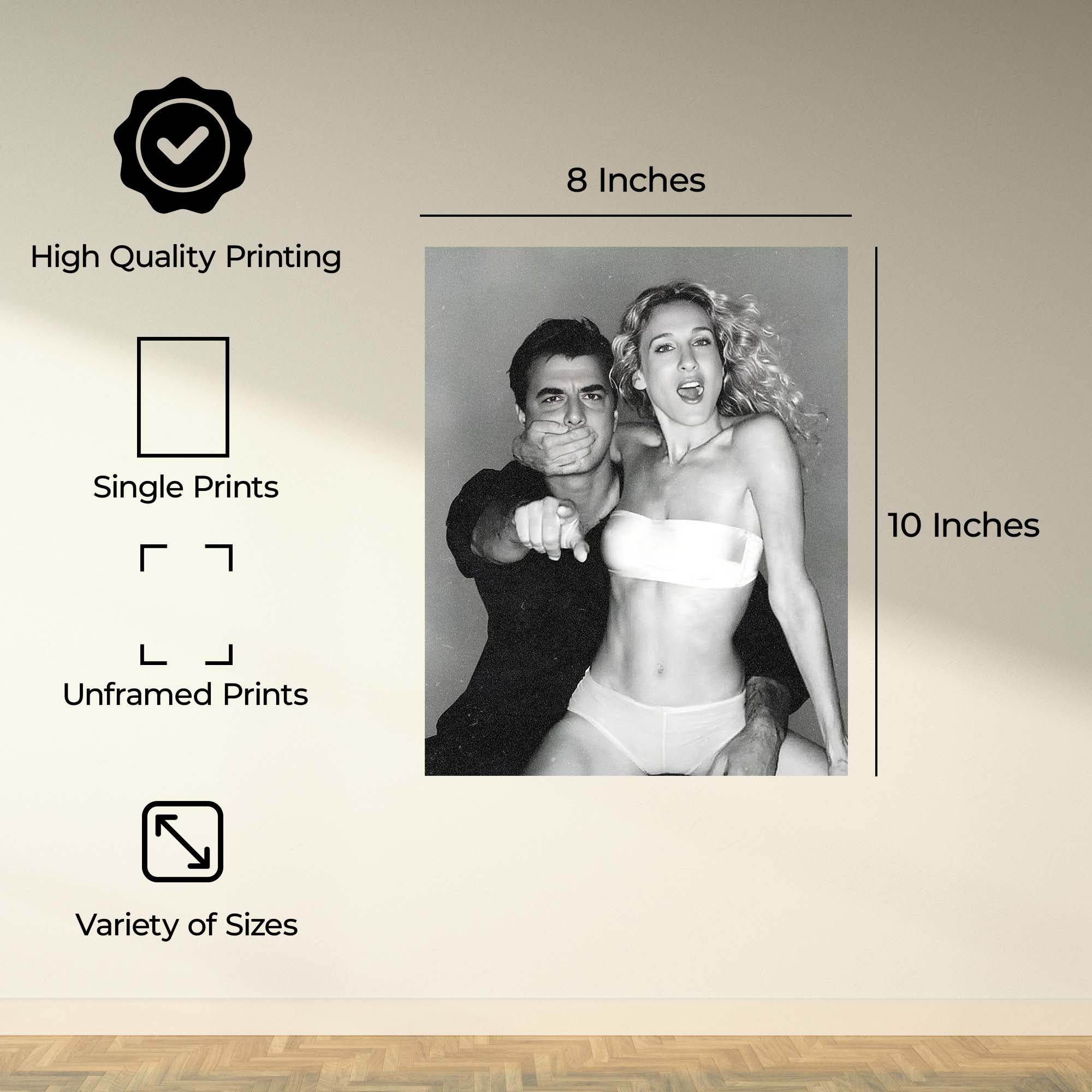 InkFlow Romantic Couple Poster - Elegant Artwork Featuring Two Iconic Characters, Perfect for Home, Living Room, Bedroom, or Office Décor - 8x10 Unframed Wall Art - Infinity Beyond Crafts