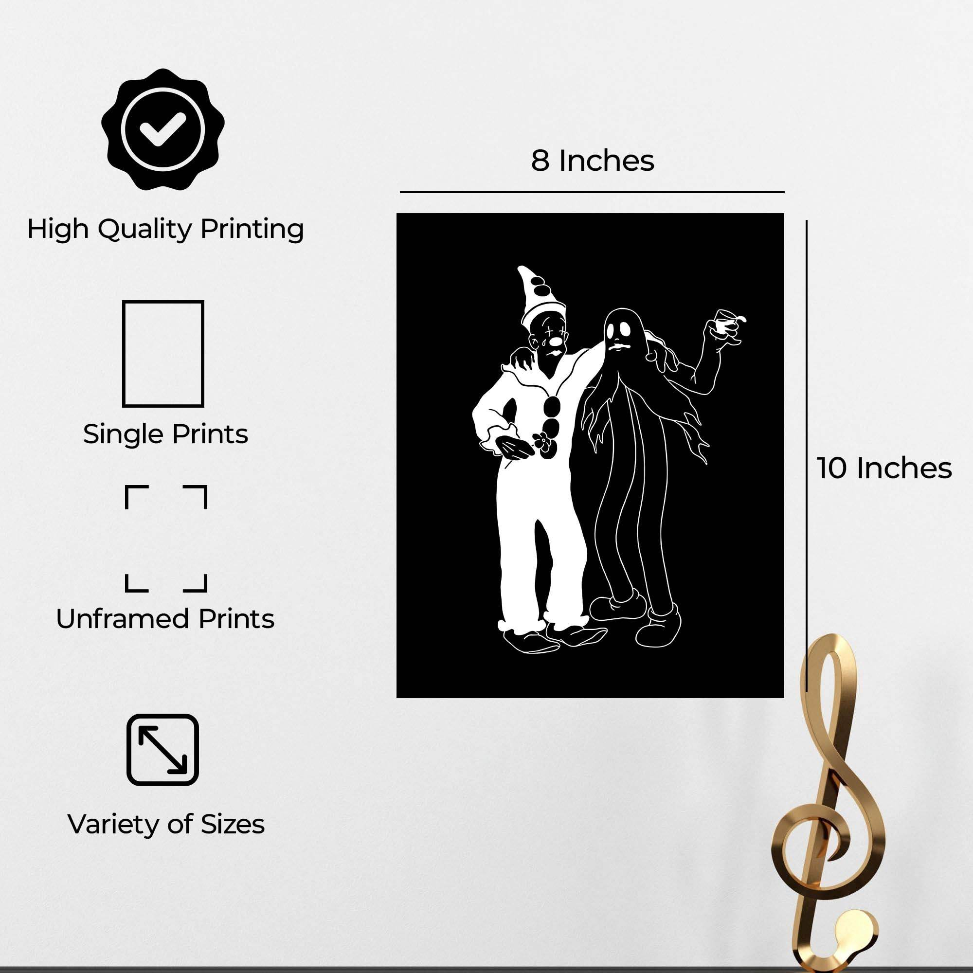 InkFlow YDark Gothic Cartoon Character Poster - Bold and Edgy Wall Art for Home, Office, Bedroom, or Living Room Décor - Wiccan & Goth Art Print - 8x10 Unframed Canvas Wall Art - Infinity Beyond Crafts