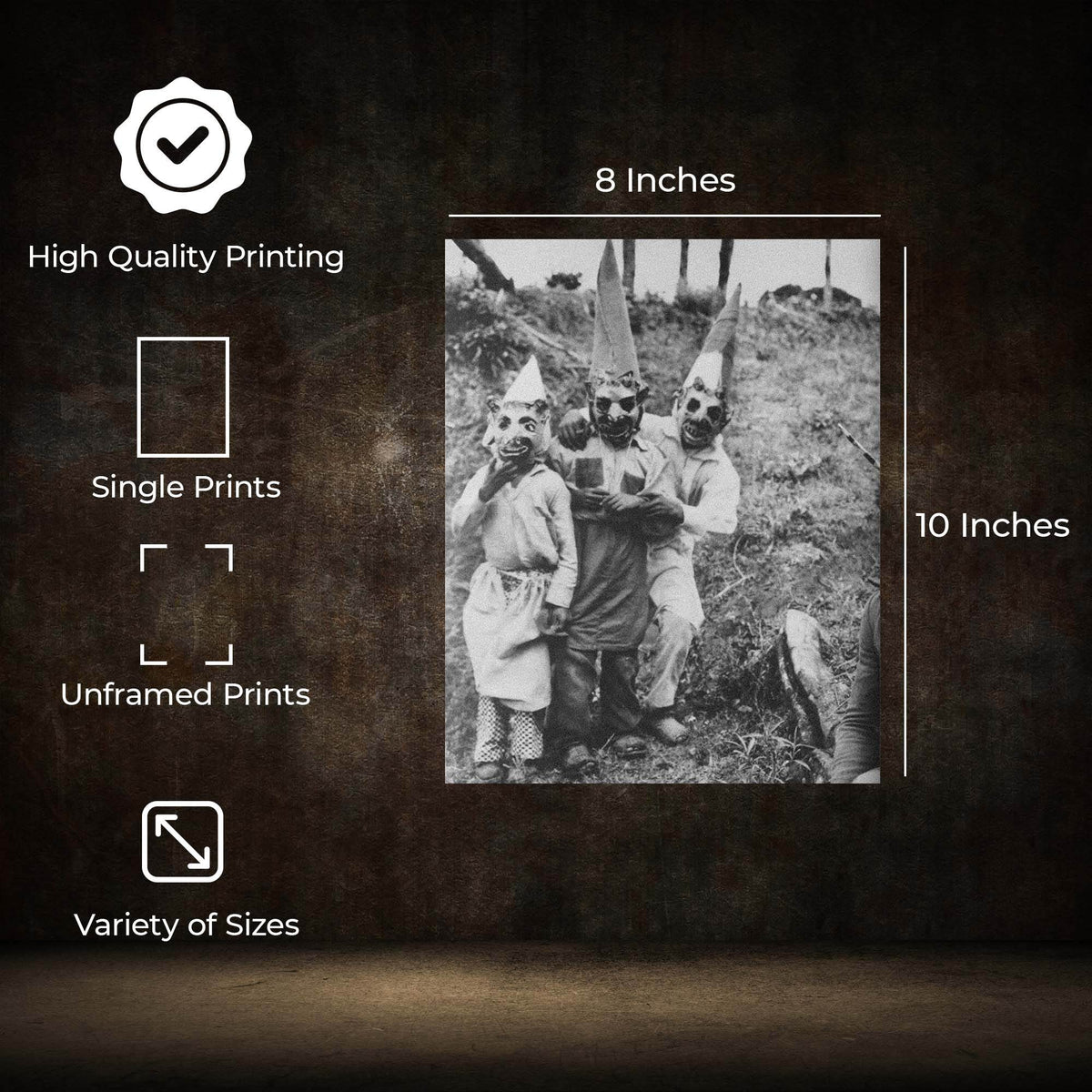 InkFlow Goth Creepy Family Photo Poster - Wiccan & Goth Art - Dark and Spooky Art Print for Bedroom, Living Room, or Office - Horror Wall Decor - 8x10 Unframed Canvas Wall Art - Infinity Beyond Crafts