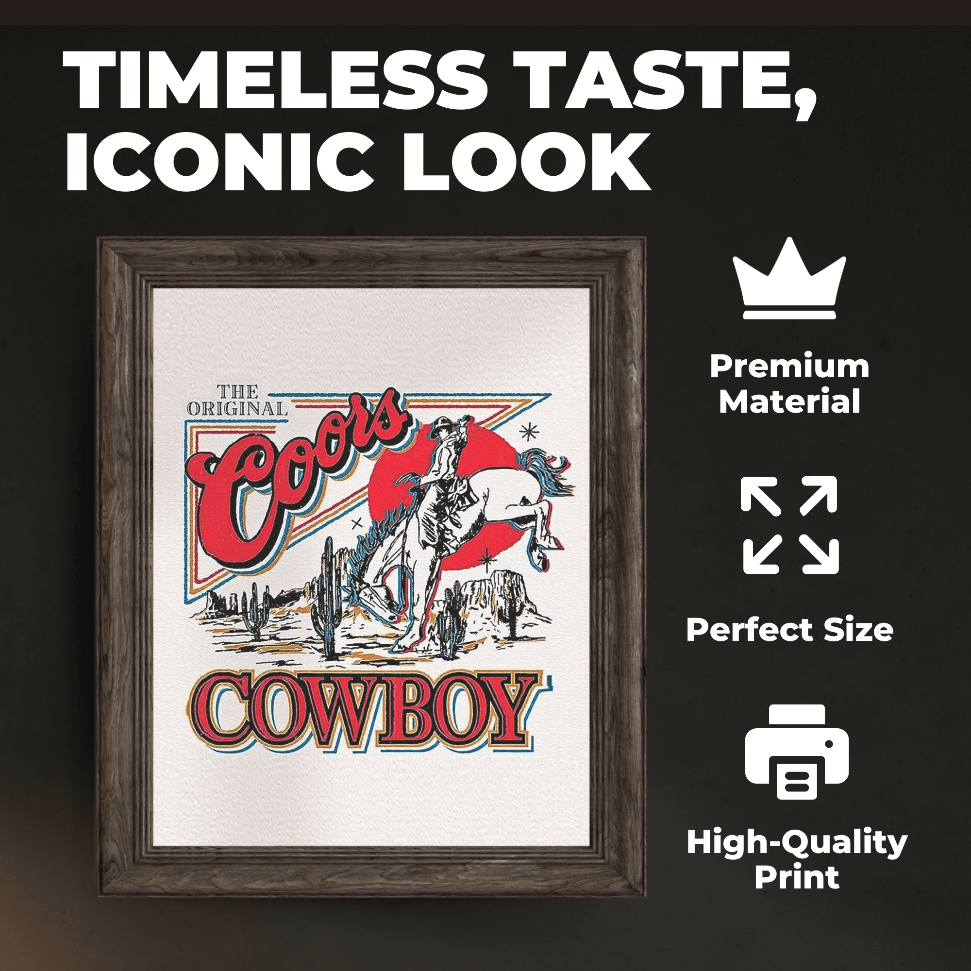 InkFlow Vintage Cowboy Beer Poster - Classic Beer Label Print - Retro Advertising Art - American Icon Art - Graffiti Art - Great Bedroom or Living Room Decor - 8x10 UNFRAMED Wall Art - Infinity Beyond Crafts